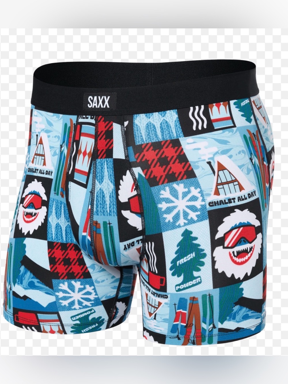 SAXX | Men's Blue Chalet Print Boxer Briefs NWT XXL